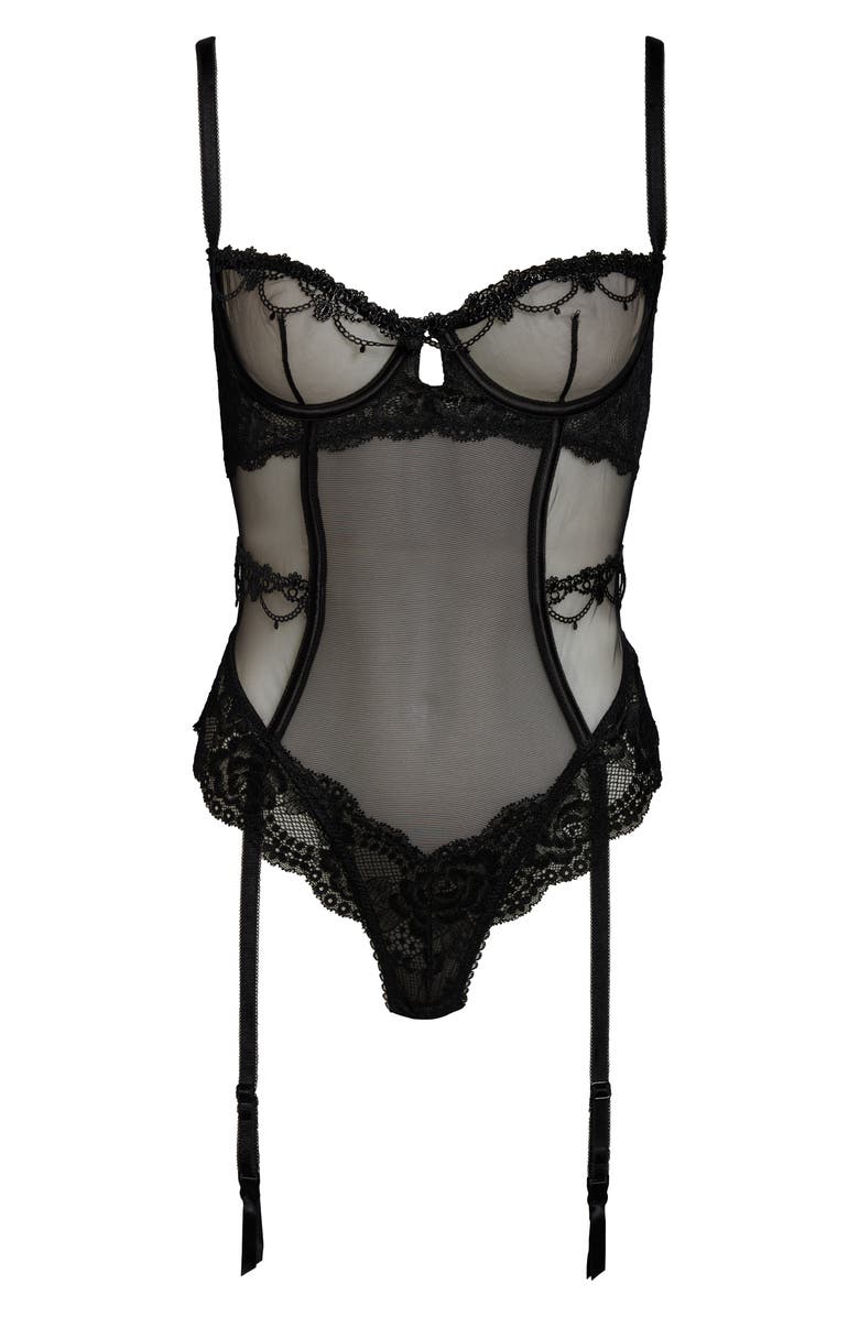 Oh La La Cheri Underwire Teddy with Suspenders, Alternate, color, 