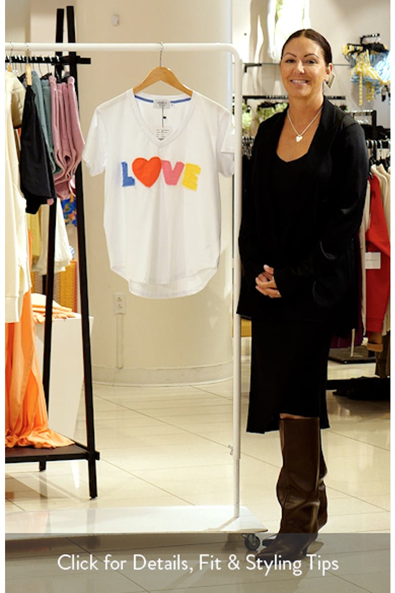 Raw Edge Appliqué V-Neck Cotton Blend T-Shirt video