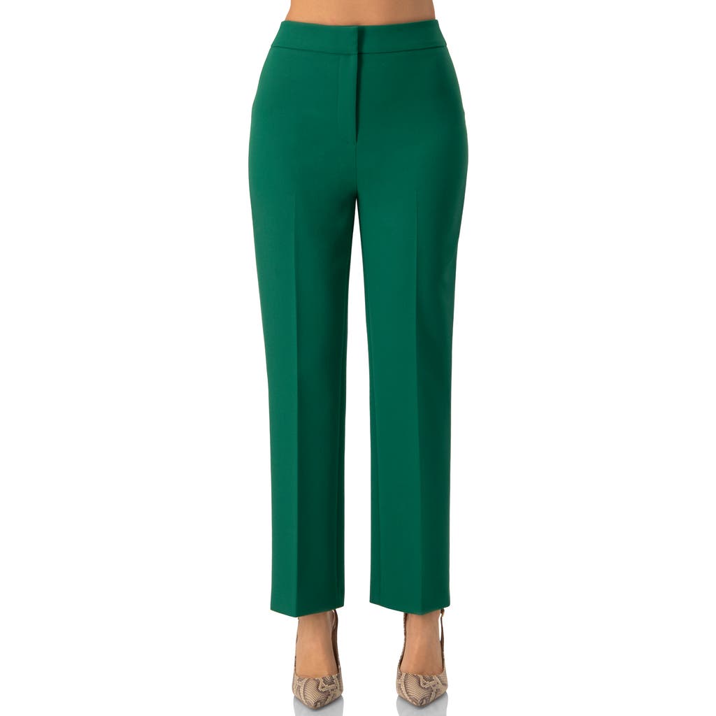 Ivonne Tailored Straight-leg Trousers In Green