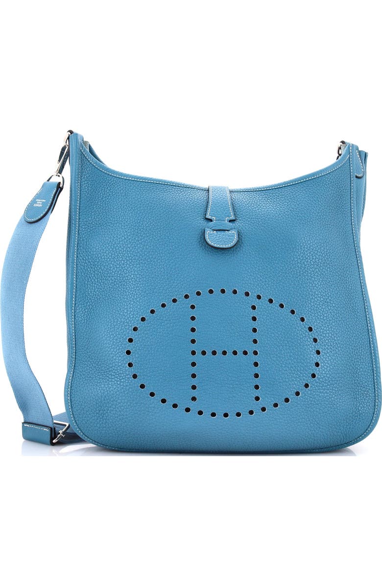 Pre-Owned Hermes Evelyne Bag Gen III Clemence GM, Main, color, Bleu Jean