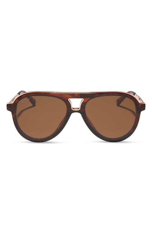Diff Tosca Iii 56mm Aviator Sunglasses In Brown