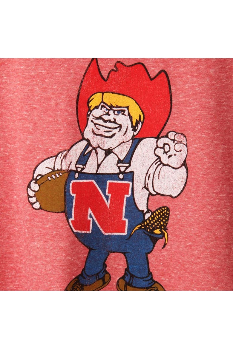 Women's Original Retro Brand Heathered Scarlet Nebraska Huskers Tri-Blend Crew Neck T-Shirt, Alternate, color, Scarlet