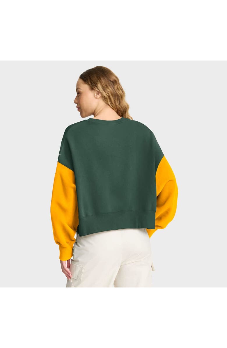 Nike Women's Nike Green Green Bay Packers Oversized Color-Block Pullover Sweatshirt, Alternate, color, Green