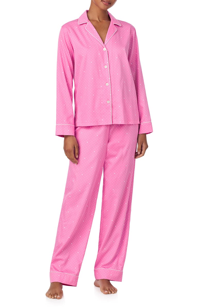 Lauren Ralph Lauren Print Cotton Blend Pajamas, Main, color, Pink Print