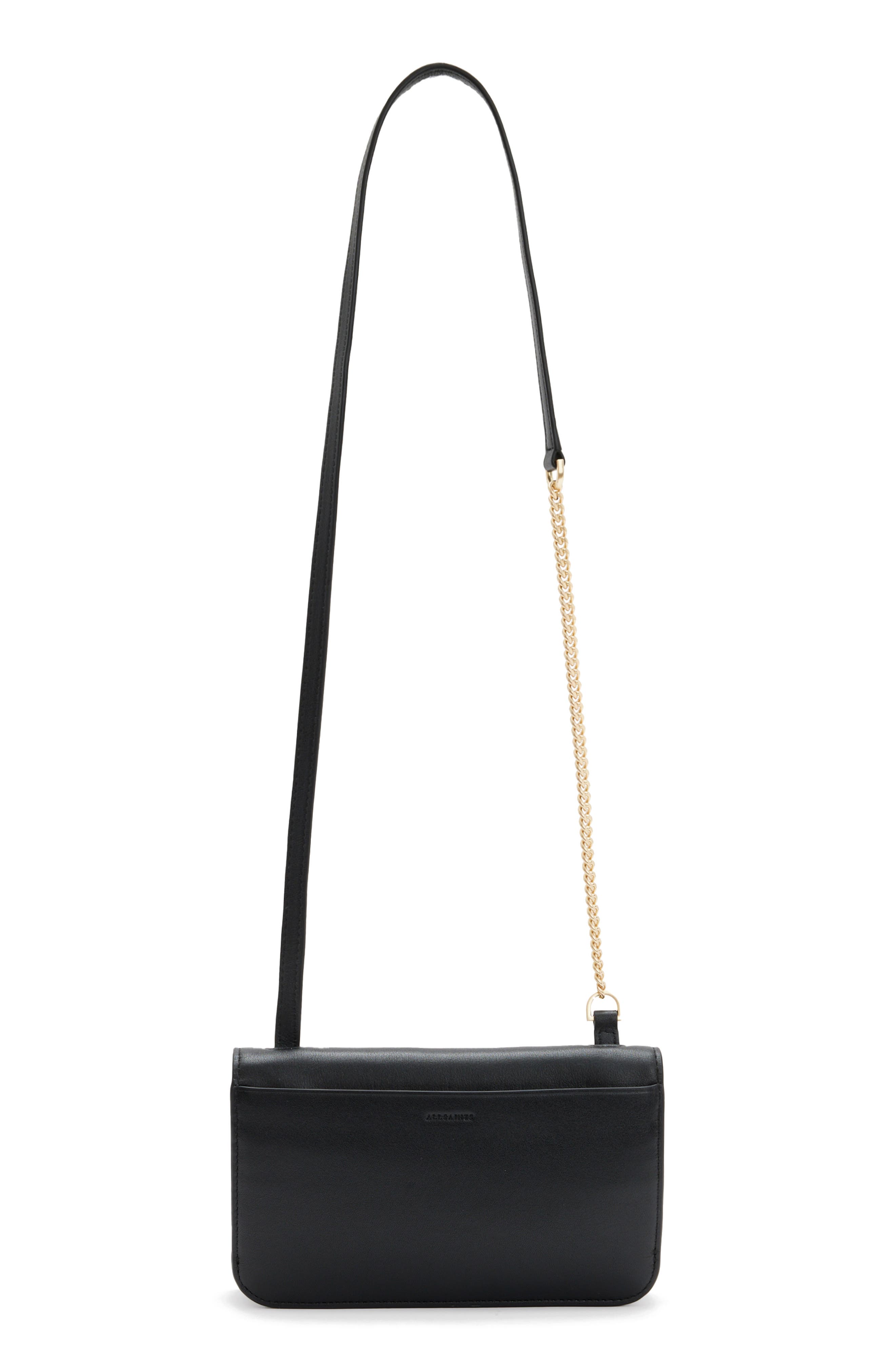 AllSaints Ludivine Grommet Leather Crossbody Bag, Alternate, color, 