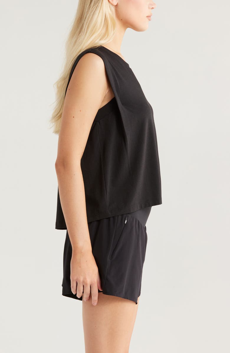 Zella New Take Boxy Tank Top, Alternate, color, Black