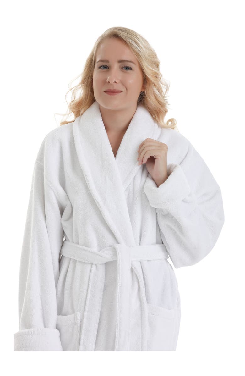 ARUS Optimus Long Cotton Bathrobe for Women, Alternate, color, White