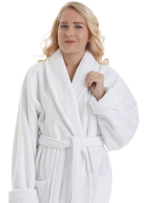 Arus Optimus Long Cotton Bathrobe For Women In White