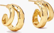 YOJ Double Claw Hammered Hoop Earrings in Two Tone
