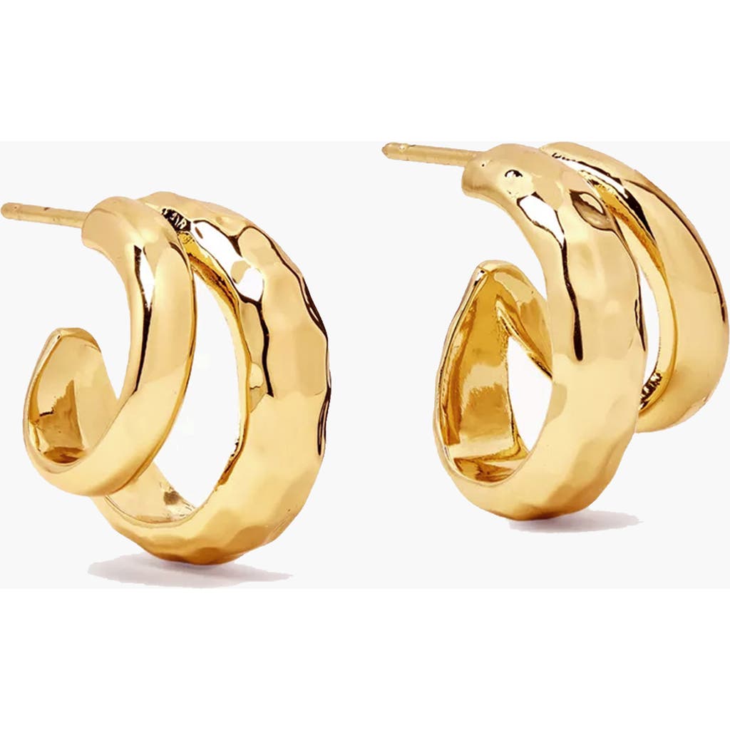 YOJ Double Claw Hammered Hoop Earrings in Two Tone at Nordstrom