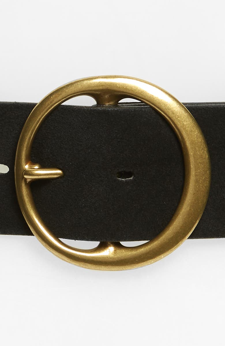 Treasure & Bond Round Buckle Suede Belt, Alternate, color,