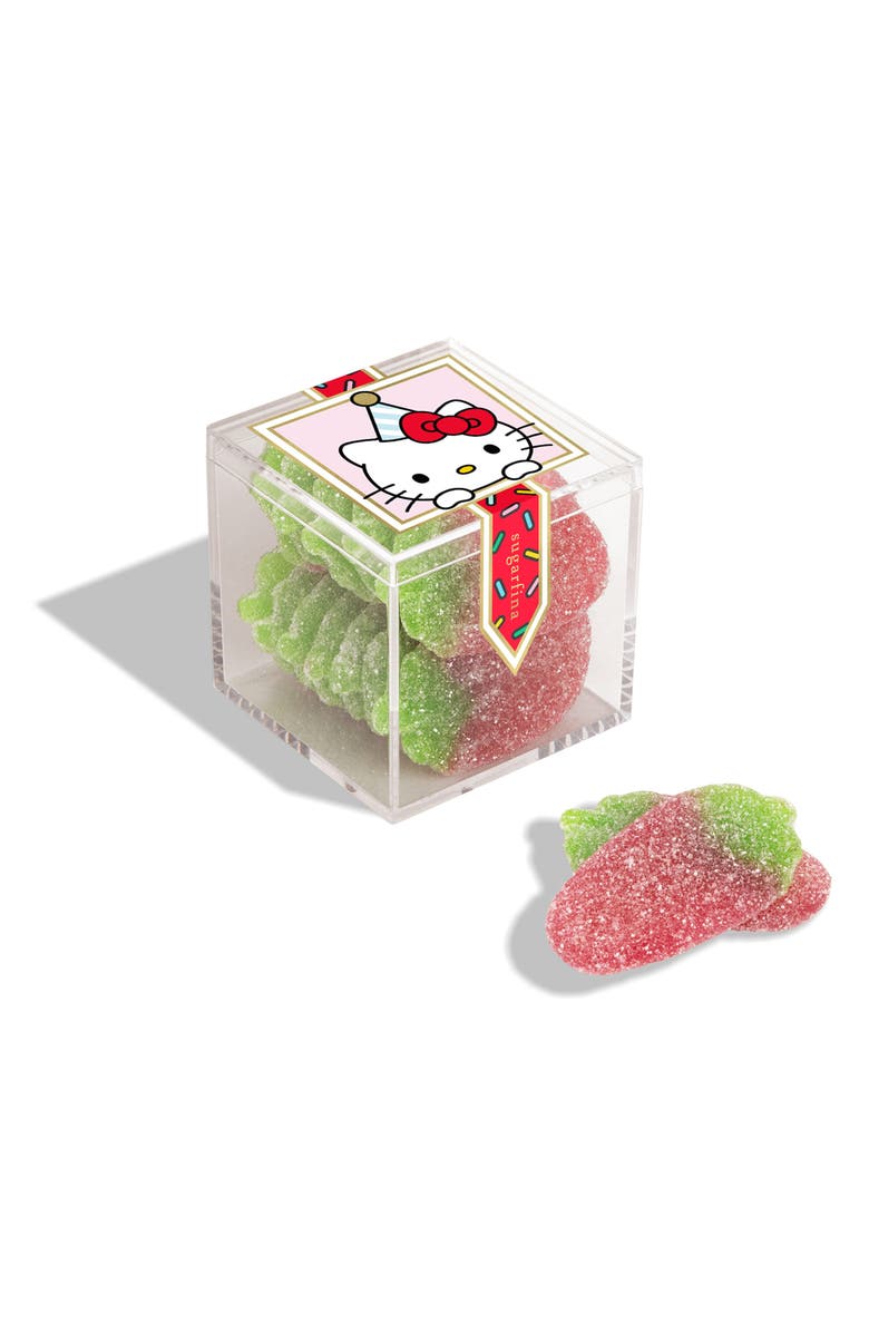sugarfina Hello Kitty<sup>®</sup> Set of 4 Sour Strawberry Gummies Candy Cubes, Alternate, color, 
