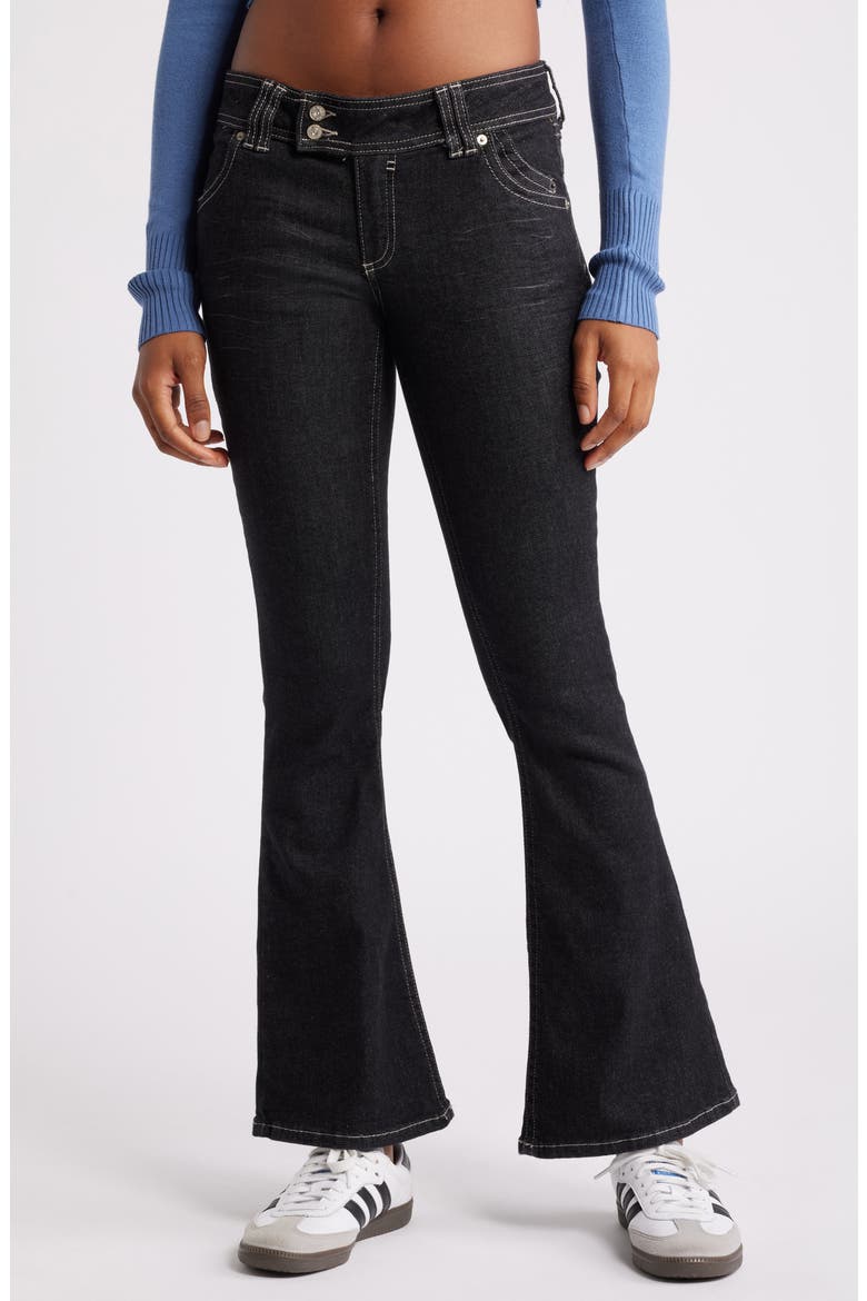 Brooke Low Rise Flare Jeans, Main, color, BLACK