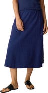 Eileen Fisher Box Weave Stretch Organic Cotton Midi Skirt