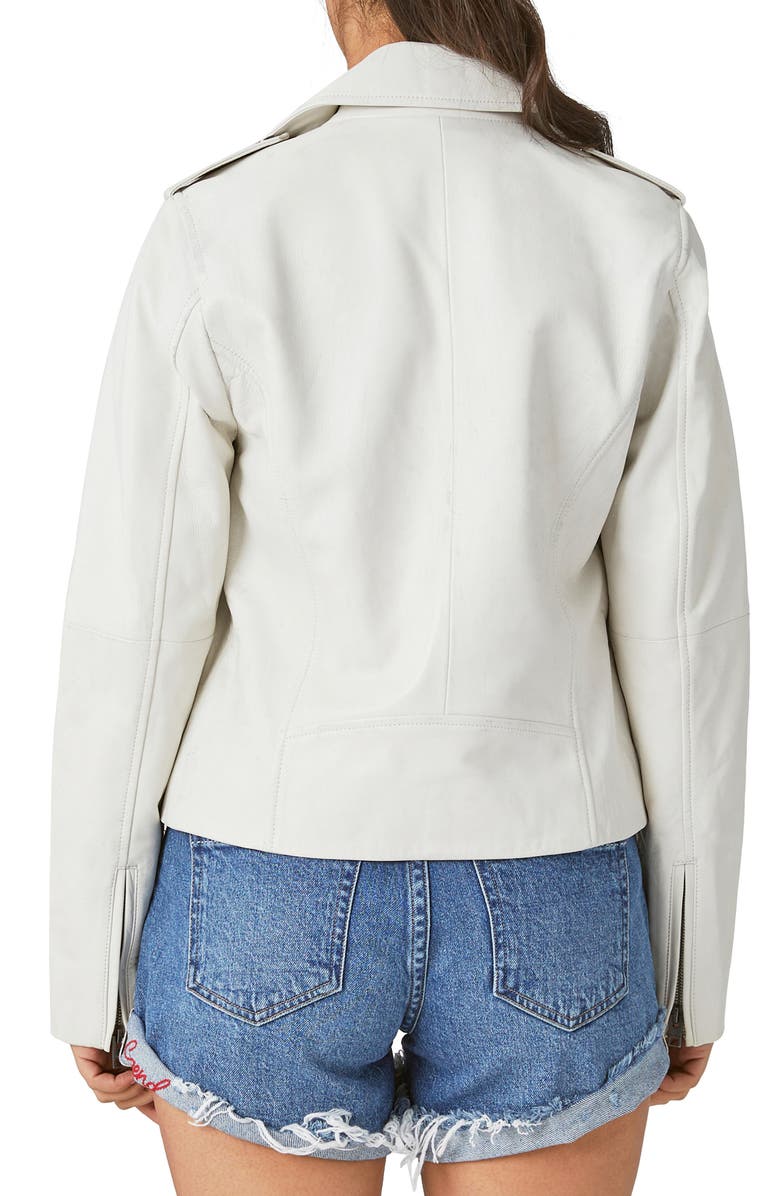 Lucky Brand Leather Moto Jacket, Alternate, color, 
