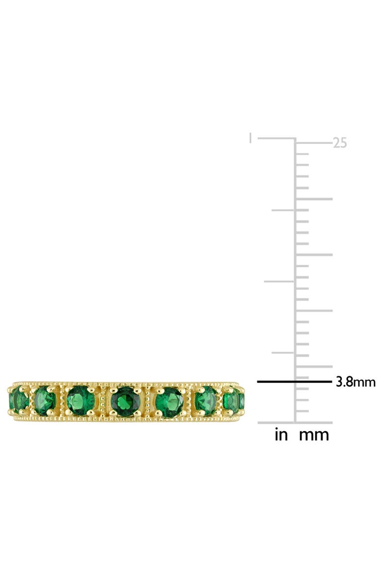 Cubic Zirconia Eternity Ring Sterling Silver, Alternate, color, Green CZ/Yellow-Plated