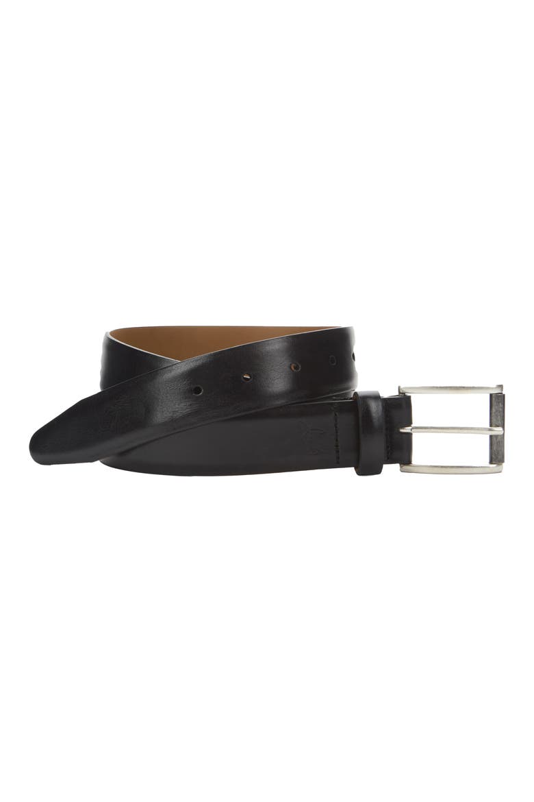 Smooth Leather Belt, Main, color, BLACK