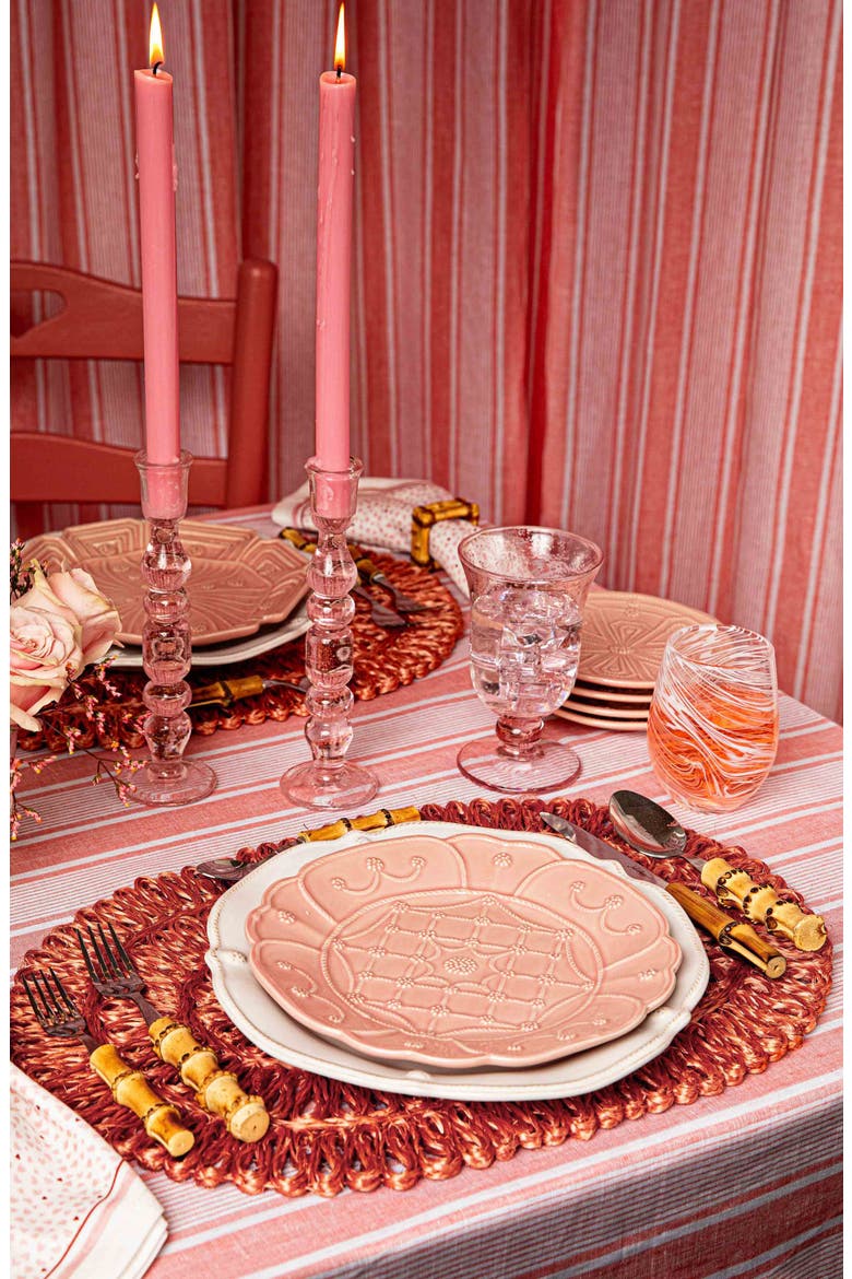 Straw Loop Oval Placemat, Alternate, color, CORAL