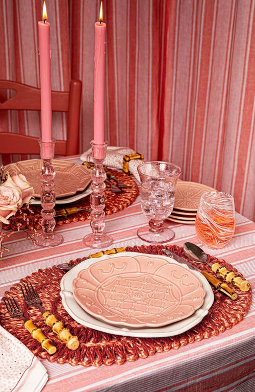 Juliska Straw Loop Oval Placemat In Coral