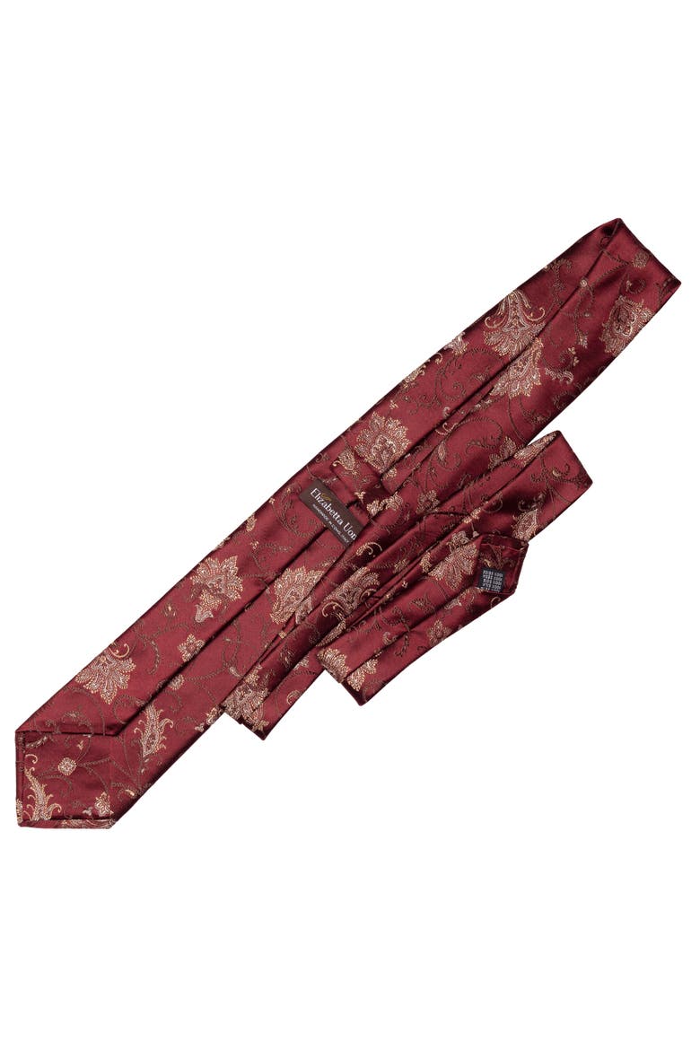 Prosecco - Silk Jacquard Tie for Men, Alternate, color, Burgundy