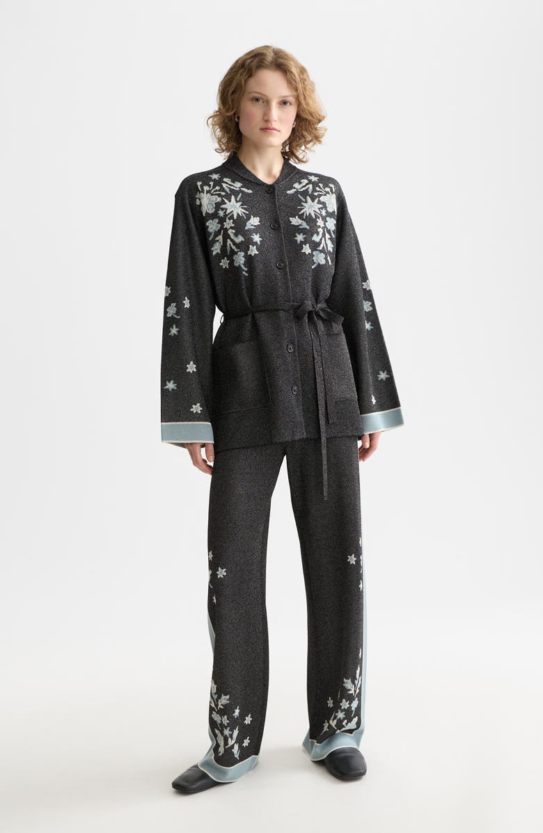 Scotch & Soda 40 Years Jacquard Knit Pants, Alternate, color, Meteorite