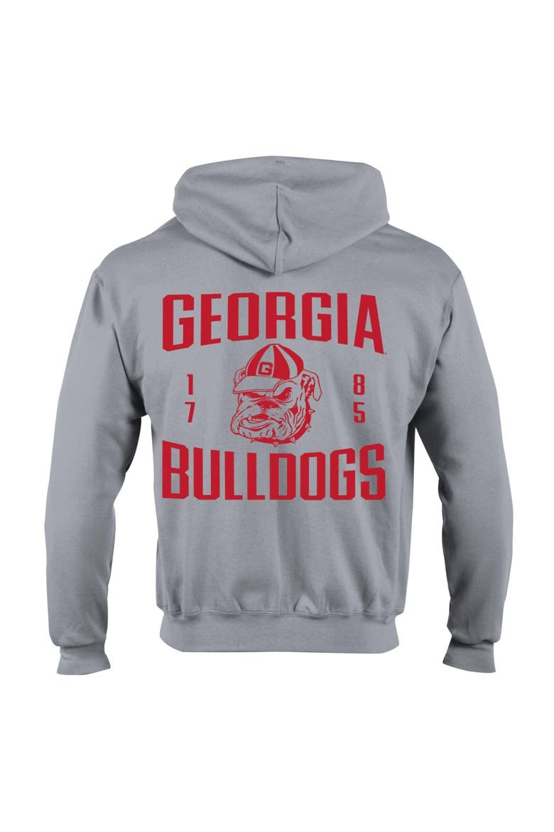 Men's Champion  Heather Gray Georgia Bulldogs Varsity Powerblend Full-Zip Fleece Hoodie, Alternate, color, Heather Gray