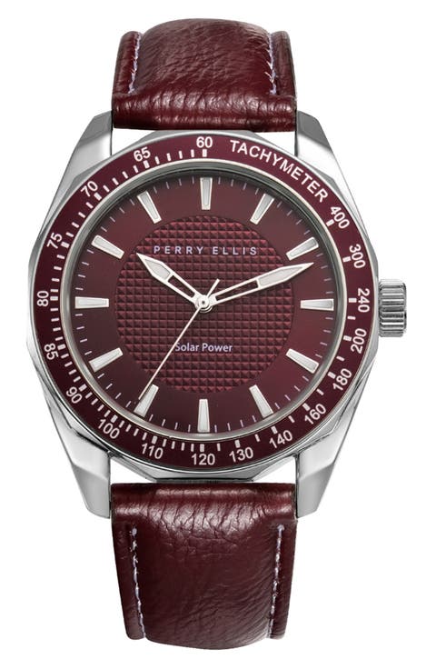 Solar Powered 3-Hand Quartz Strap Watch, 41mm