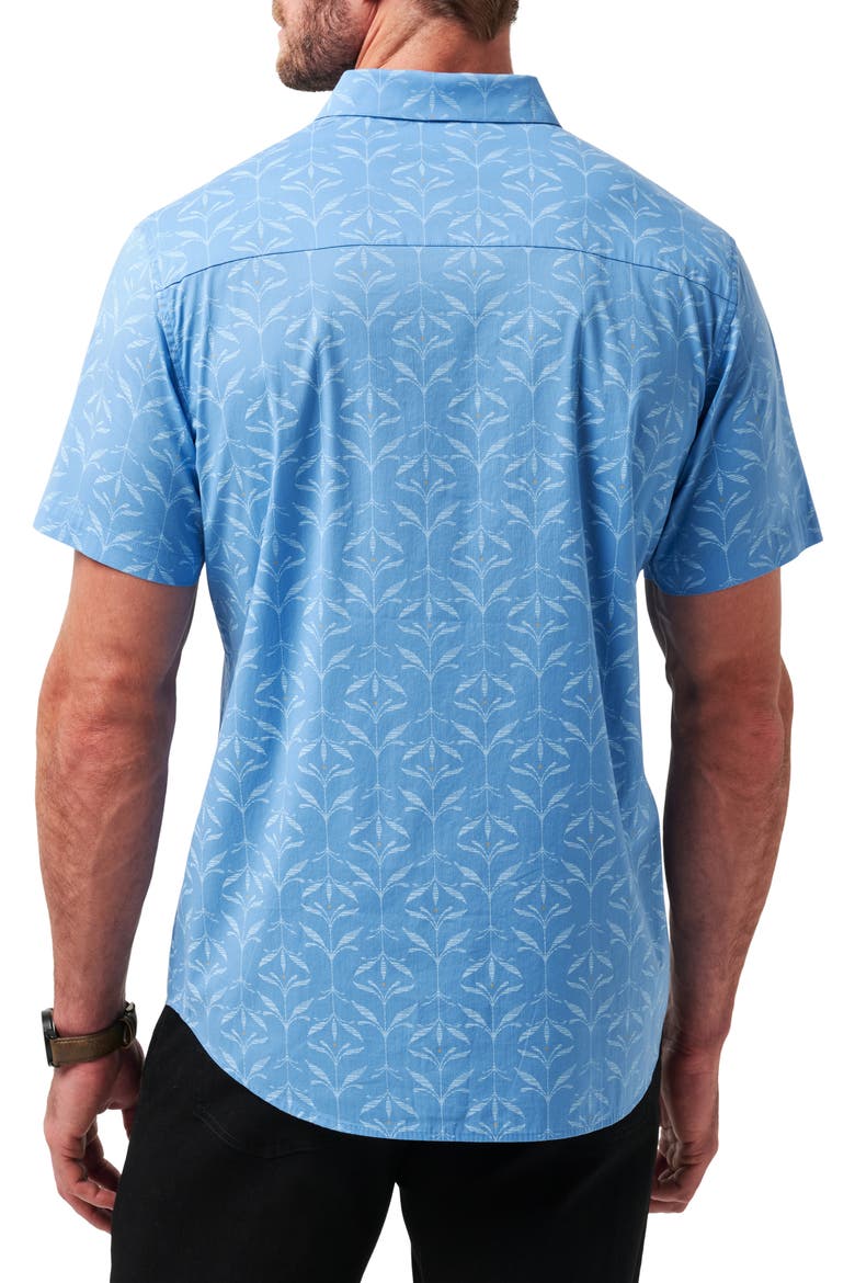 Canopy Breeze Floral Short Sleeve Stretch Cotton Blend Button-Up Shirt, Alternate, color, PACIFIC COAST