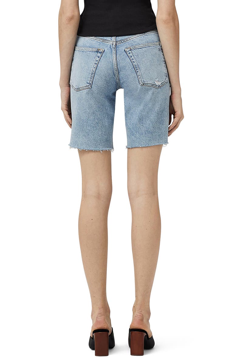 Raw Hem Denim Bermuda Shorts