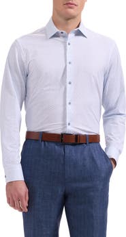 Bugatchi James OoohCotton® Geo Print Button-Up Shirt