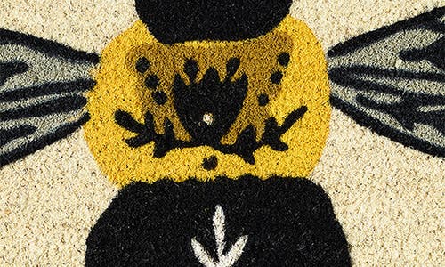 Design Imports Bee Our Guest Coir Doormat In Black
