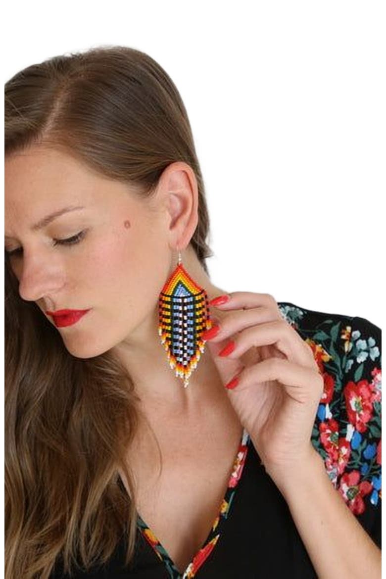 Chameleon Earring, Alternate, color, Red