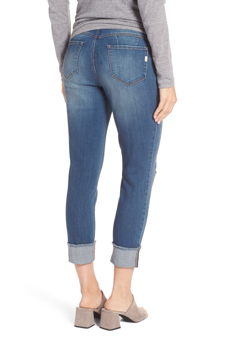 Distressed Maternity Crop Jeans, Alternate, color, IRENE