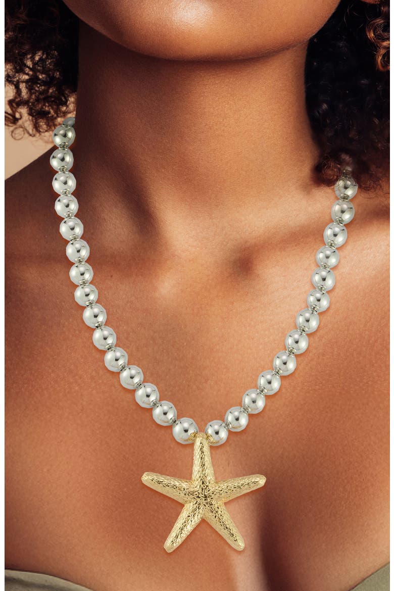 Starfish Pendant Necklace, Alternate, color, MULTI/TWO TONE