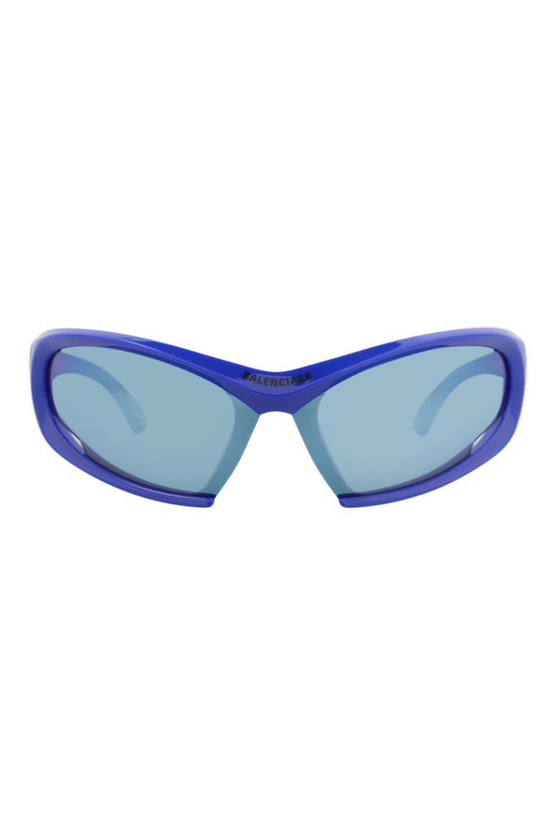 78mm Geometric Sunglasses, Main, color, BLUE BLUE BLUE