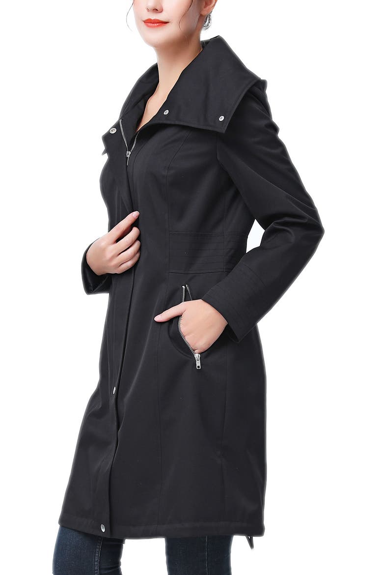 Alys Water Resistant Hooded Anorak Coat, Alternate, color, Black