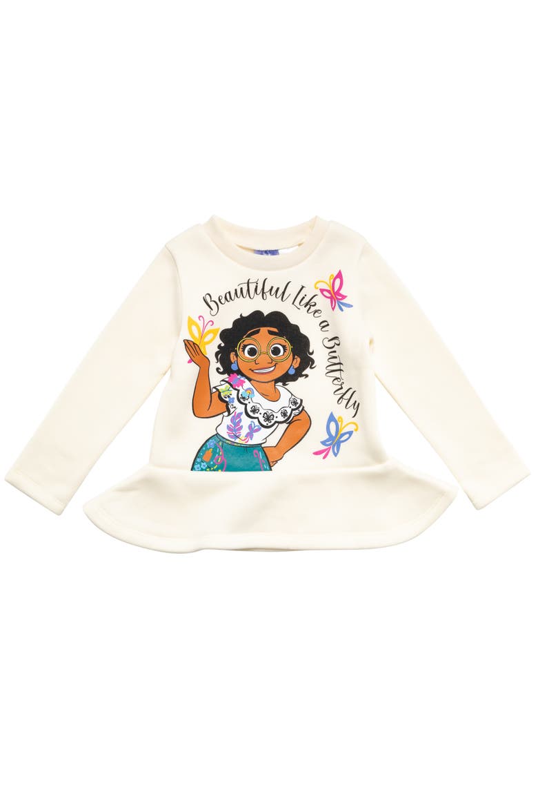 Encanto 2-Piece Fleece Sweatshirt and Leggings Set, Alternate, color, Mirabel Ivory Black
