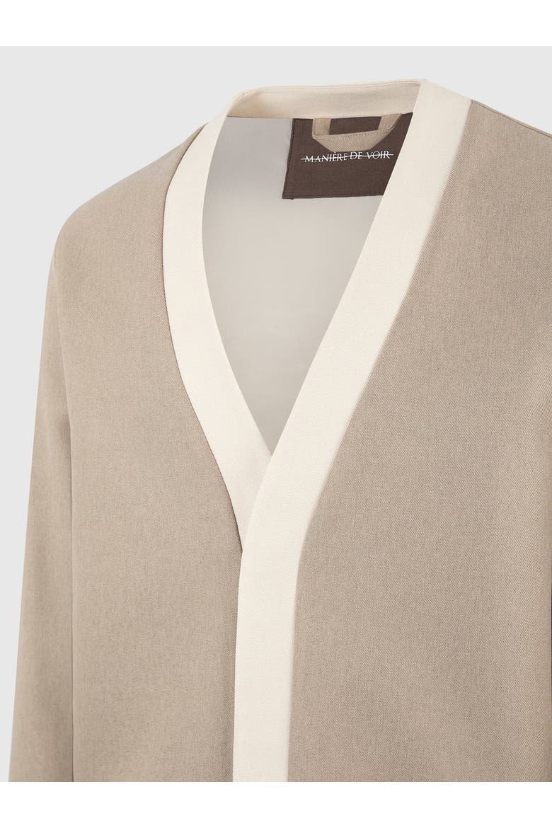 Clovis Cardigan with Contrast Placket, Alternate, color, Beige