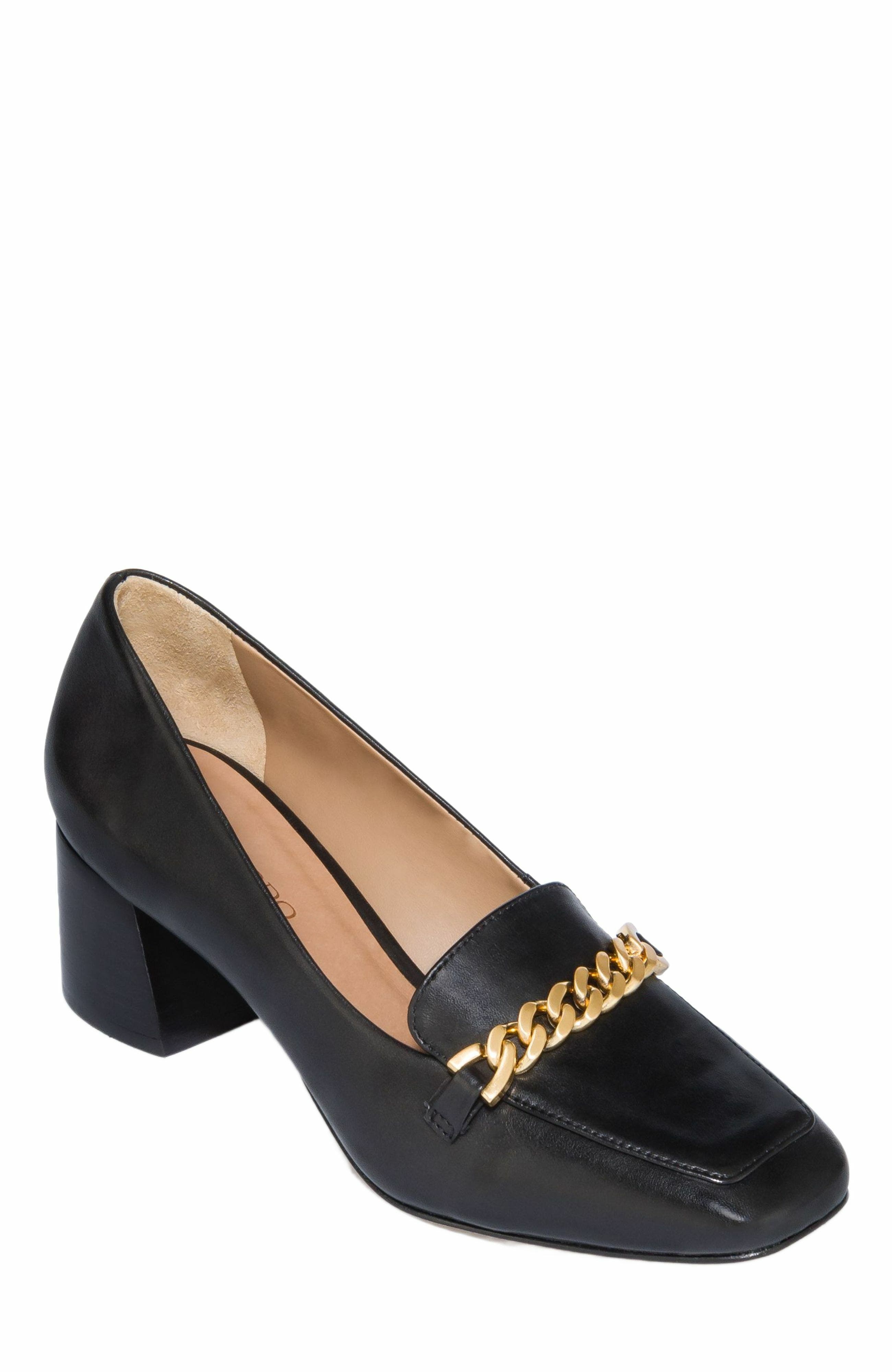 Bernardo Footwear Avery Heeled Chain Loafer, Alternate, color, 