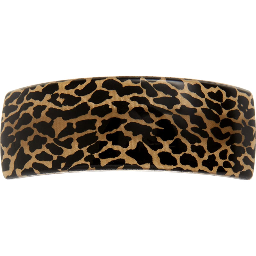 France Luxe 'volume' Rectangle Barrette In El Gato Black/tan