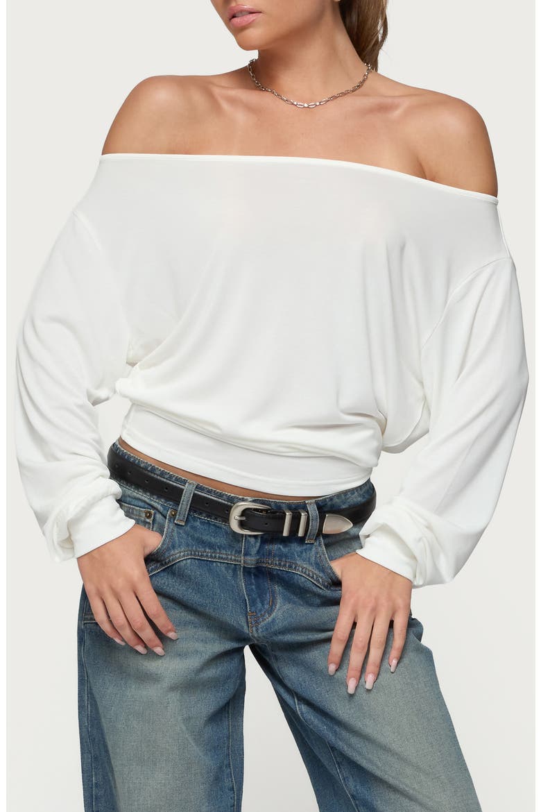 Nannie Off the Shoulder Top, Alternate, color, WHITE
