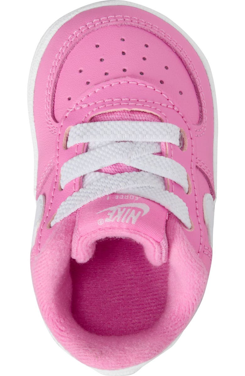 Nike Force 1 Crib Shoe, Alternate, color, 600 Plypnk/White