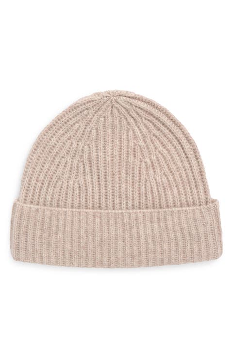 Cashmere Rib Knit Beanie