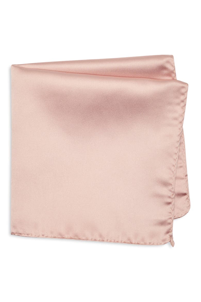 Solid Satin Pocket Square, Main, color, BELLINI