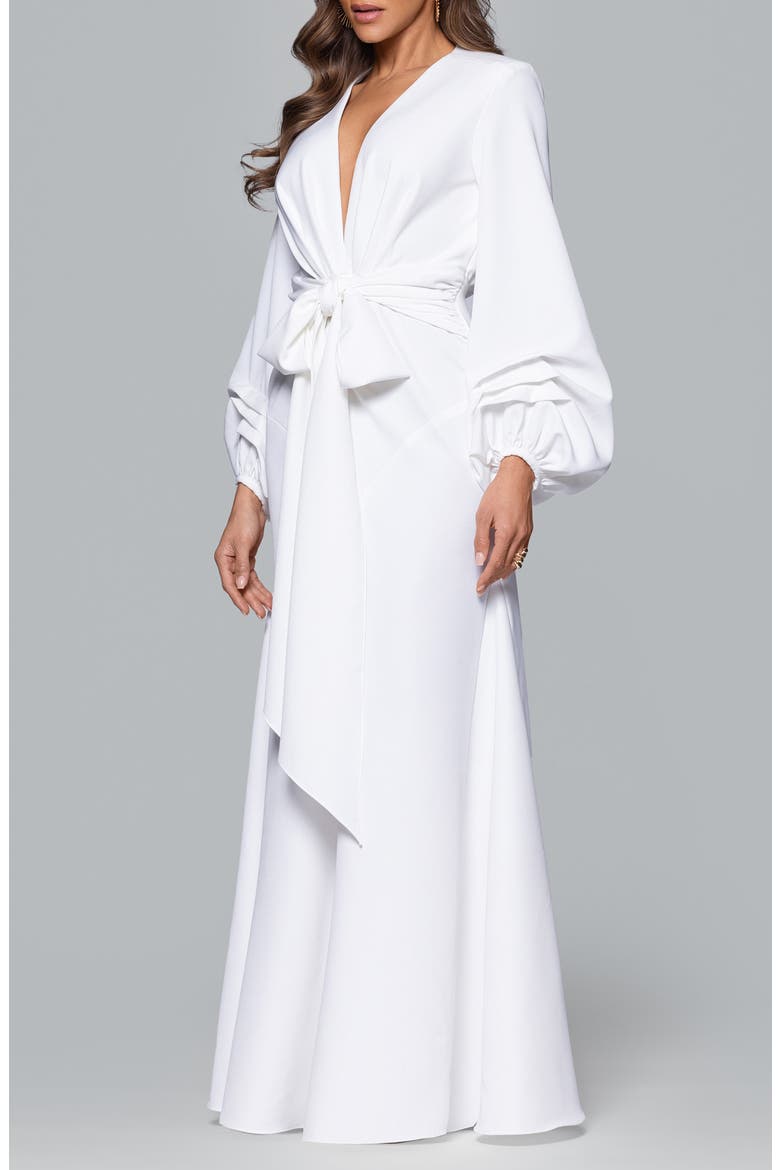 Millie Crepe Gown, Alternate, color, IVORY