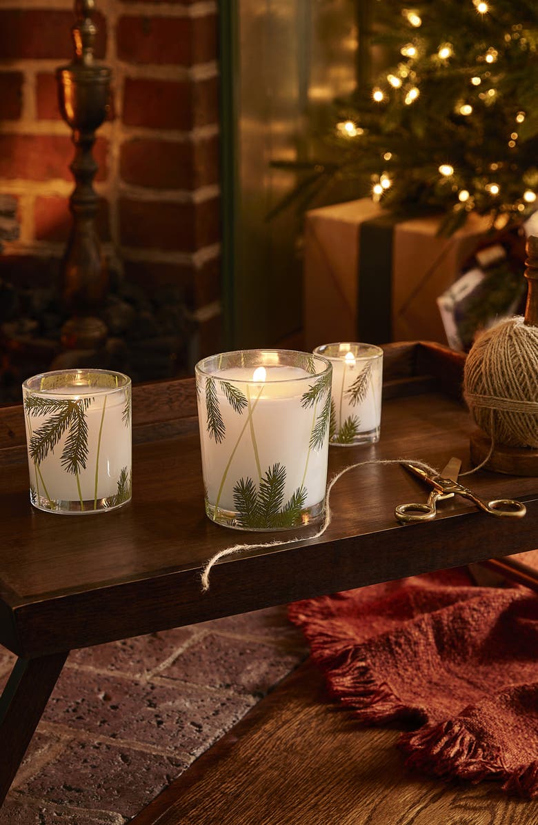 Thymes Frasier Fir Pine Needle Poured Candle, Alternate, color, Green/Clear