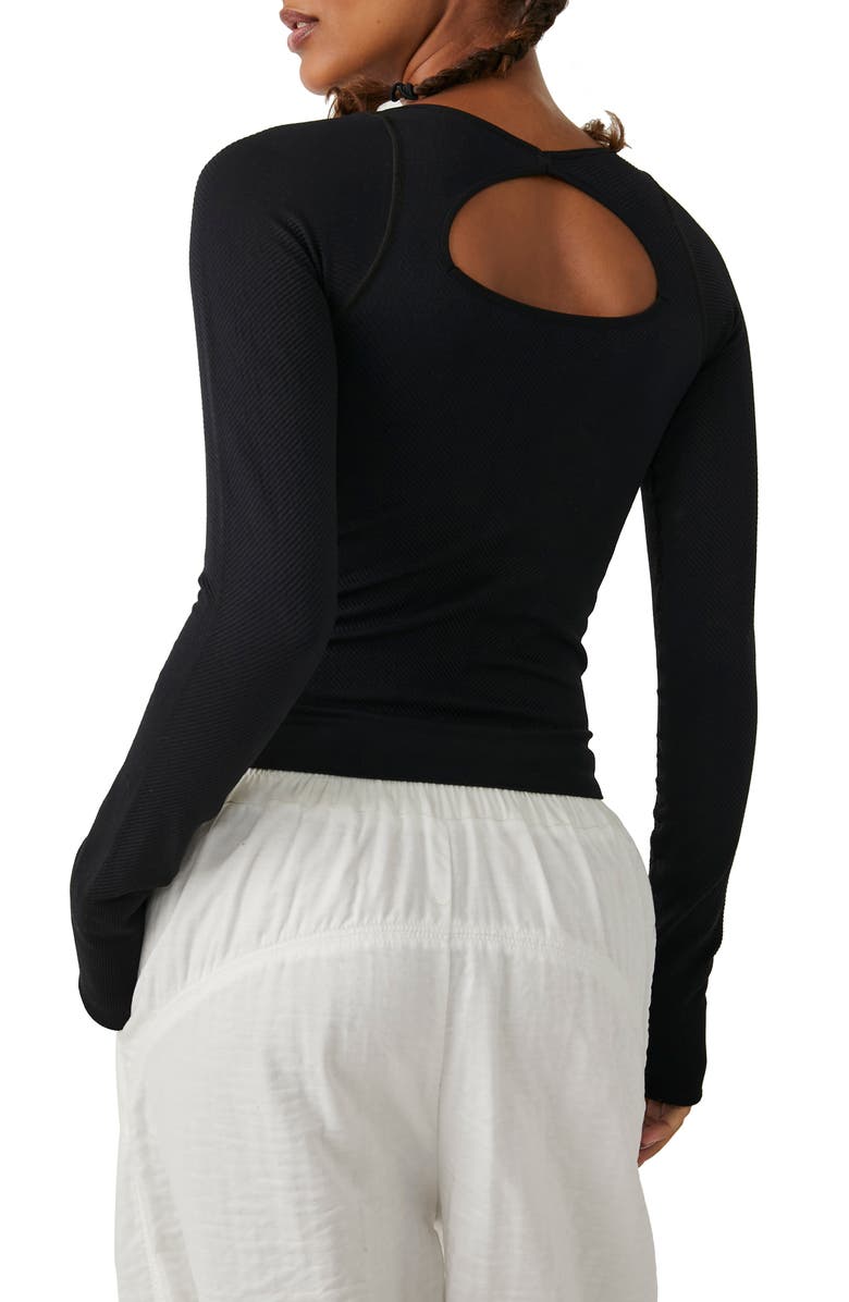 Free People Easy Free Long Sleeve Keyhole Top, Alternate, color, 