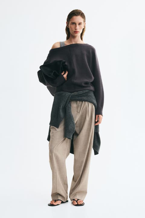 Viscose-Blend Boat-Neck Sweater