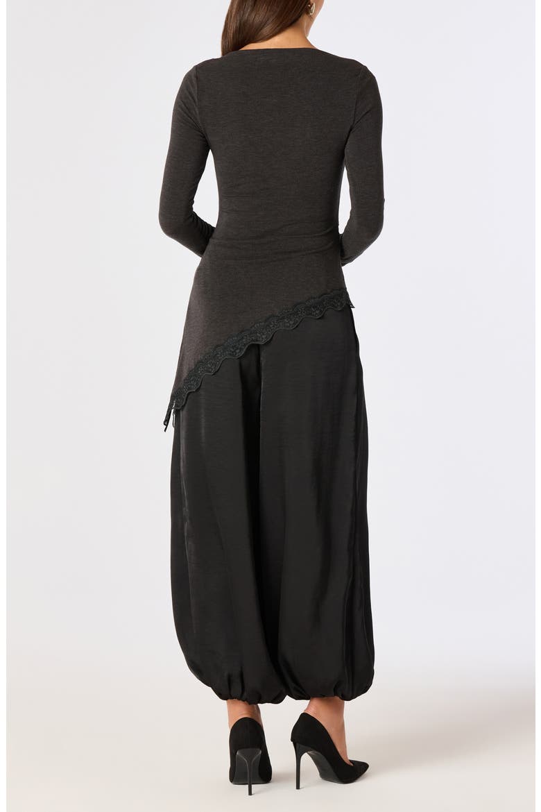 Airen Satin Jogger Pants, Alternate, color, BLACK