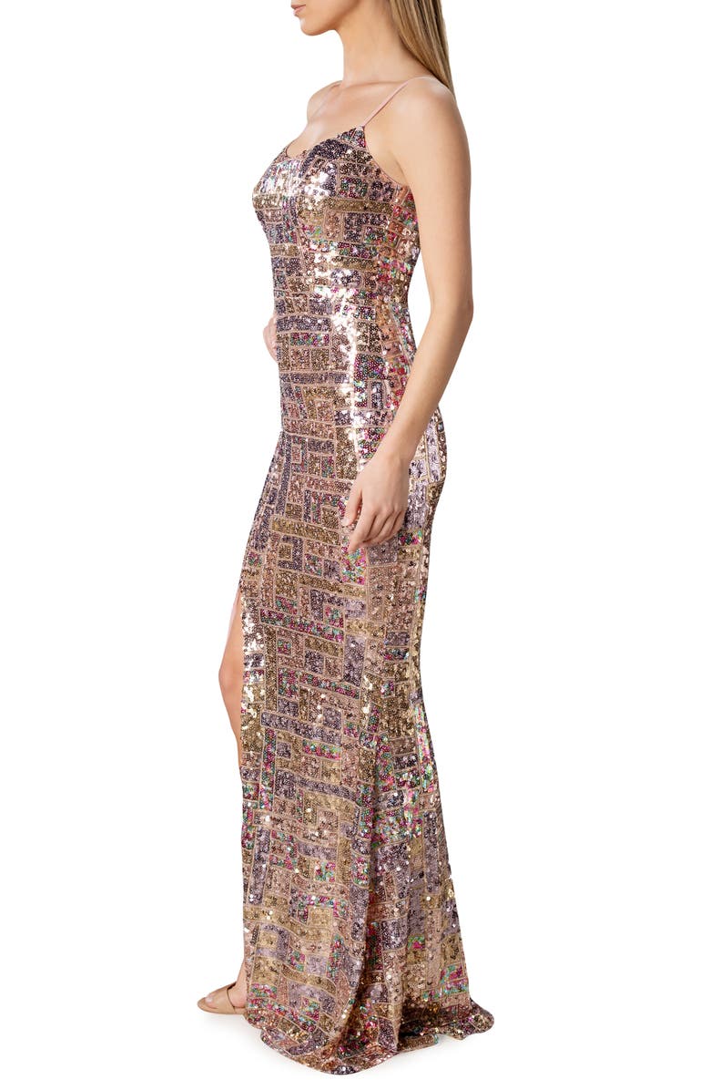 Dress the Population Tori Sequin Mermaid Gown, Alternate, color,